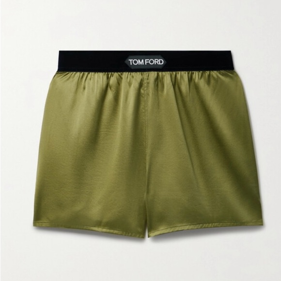 *NWT* TOM FORD Velvet Trimmed Silk Satin Shorts - Picture 1 of 12